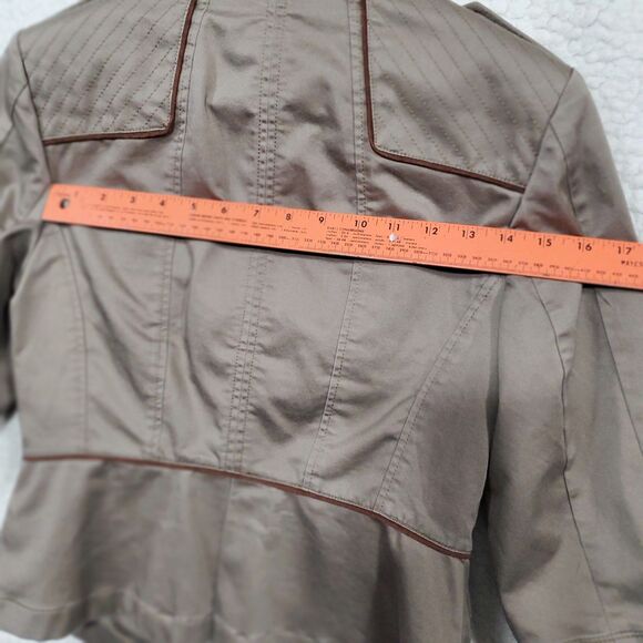Women's White House Black Market Military Shoulder Front Zip Jacket Size 4 - Picture 7 of 16